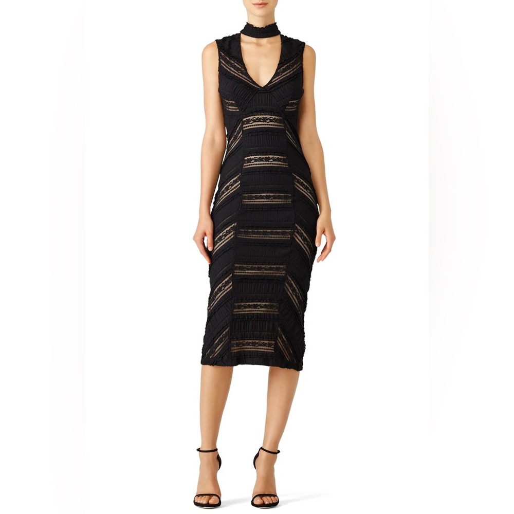 Cinq a Sept Stretch Lace Kora Dress in black